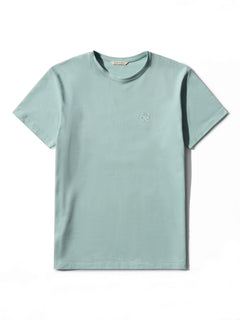 image of organic cotton T-shirt in Menta green front view by Bas Bains