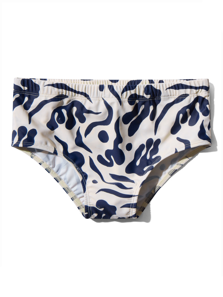 image of swimwear sunga in Rivage print front view  by Bas Bains